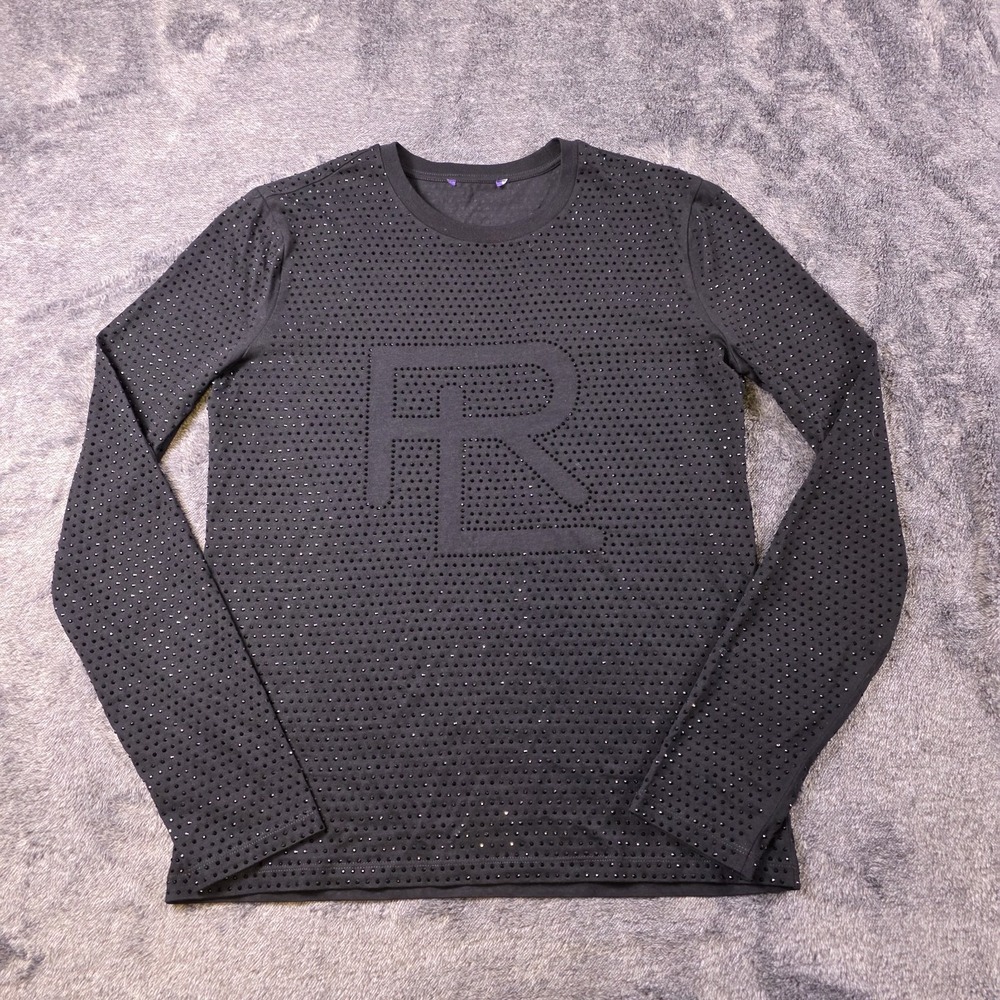 Ralph Lauren Purple Label‎ RL Rhinestone Monogram Long Sleeve Tee Size M $1390